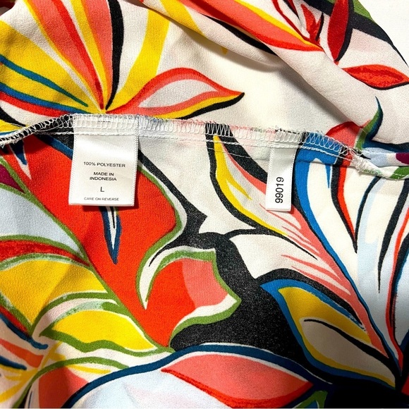 7Th Avenue Design Studio NY&C Tropical Print Large Sleeveless Tie Halter EUC - Picture 7 of 8